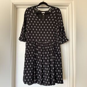 Garnet Hill Women’s Size 12 Dress with Pockets Black White